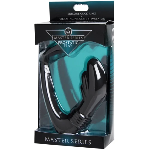 Вибростимулятор простаты с эрекционным кольцом Prostatic Play Cock Ring Vibrating Prostate (черный)