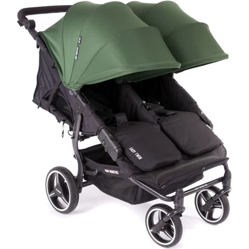 Прогулочная коляска для двойни Baby Monsters Easy Twin Зеленая (черное шасси) (BMT3.0S-10002_012)
