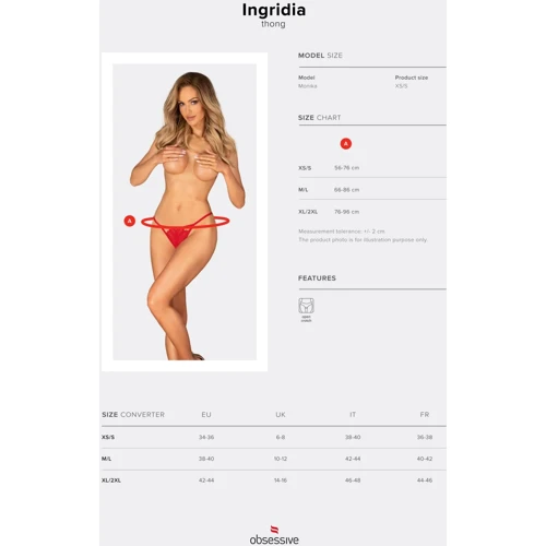 Трусики Obsessive Ingridia crotchless thong XS/S