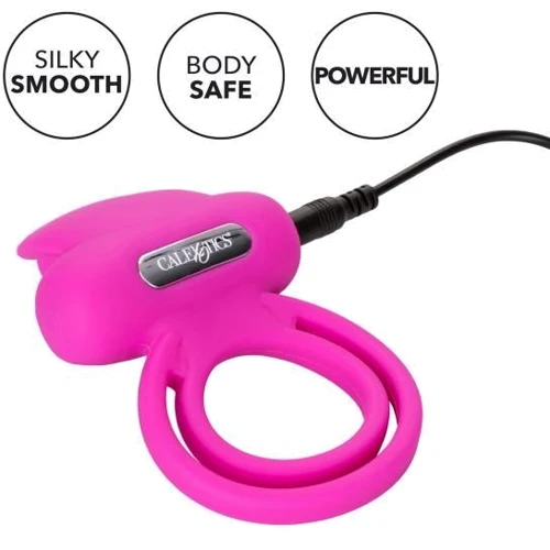 Эрекционное кольцо со стимулятором клитора CalExotics Dual Clit Flicker Enhancer