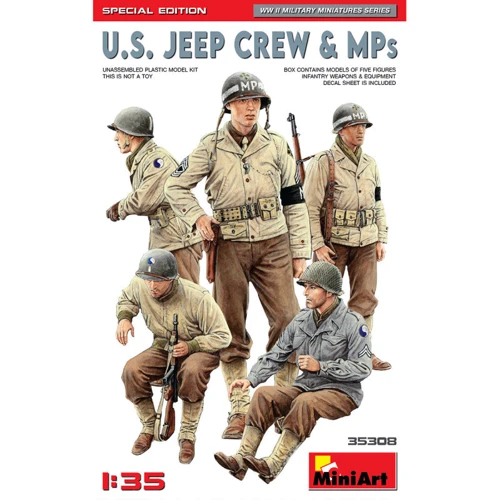 Набор фигурок Miniart Американский Экипаж Джипа и Военные Полицейские специальное издание (MA35308)