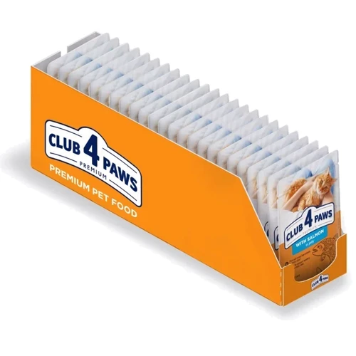Упаковка влажного корма для котов Club 4 Paws Premium С лососем в желе 24х85 г (4820215369015): Основные ингредиенты Лосось