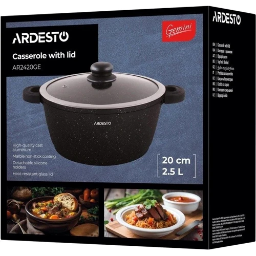 Каструля Ardesto Gemini Anzio з кришкою 20 см 2.5 л (AR2420GE) фото 7