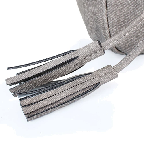 Женская сумка бакет-бэг Laskara серая (LK10195-grey): Фактура Гладкая, Матовая