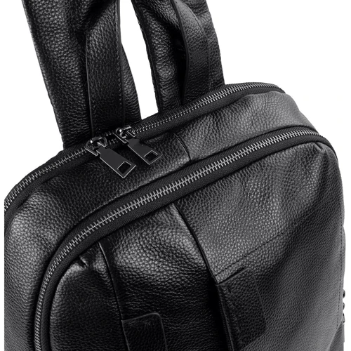 Мужской рюкзак Vito Torelli черный (VT-6603-black): Материал Натуральная кожа