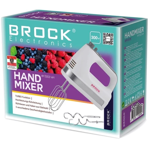 Миксер BROCK HM 5003 WH: Мощность, Вт 300