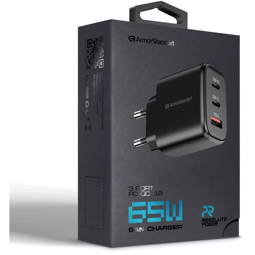 Зарядний пристрій ArmorStandart Wall Charger Resolute Power ARP-621 65W GaN Black (ARM70023) фото 11