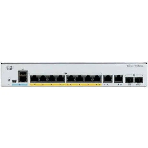 Мережевий комутатор Cisco C1000-8T-2G-L: Порти только Gigabit Ethernet (10/100/1000)