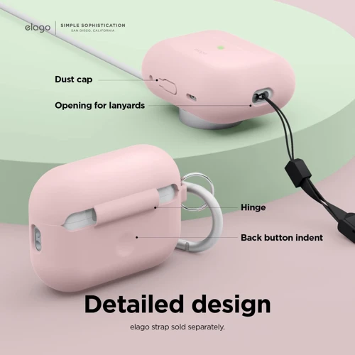 Чехол для наушников Elago Silicone Hang Case Lovely Pink (EAPP2SC-HANG-LPK) for Apple AirPods Pro 2 фото 4