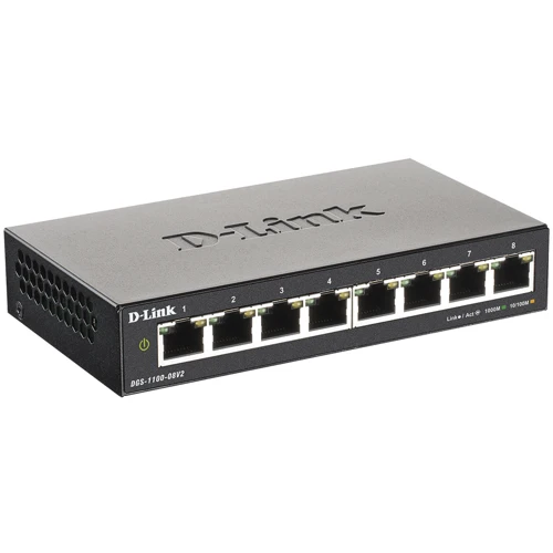 Мережевий комутатор D-Link DGS-1100-08V2/A1A: Кількість портів Gigabit Ethernet (10/100/1000) 8
