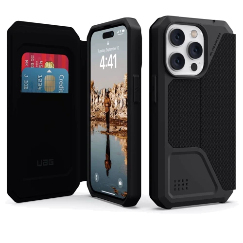 Чохол для iPhone Urban Armor Gear UAG Metropolis Kevlar Black (114046113940) для iPhone 14 Pro