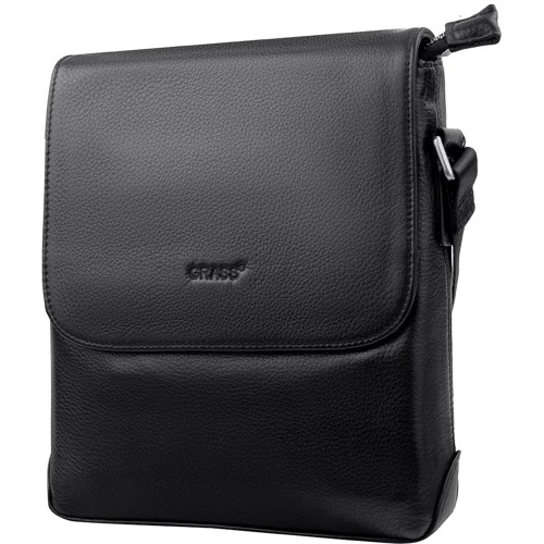 Чоловіча сумка планшет Grass чорна (SHI78632-black): Застібка Механічна