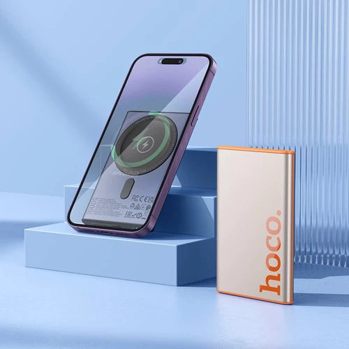 Зовнішній акумулятор Hoco Power Bank 5000mAh Q32 Bird Wireless Magnetic 20W Metal Gray