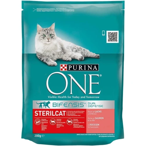 Сухой корм Purina ONE Sterilise стерилизованных кошек с лососем и пшеницей 3х200 г (12462690): Возраст Взрослые