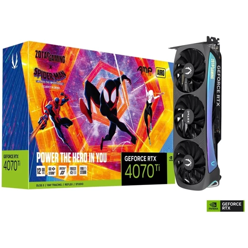 Видеокарта ZOTAC GAMING GeForce RTX 4070 Ti AMP AIRO SPIDER-MAN: Across the Spider-Verse Bundle (ZT-D40710F-10SMP)