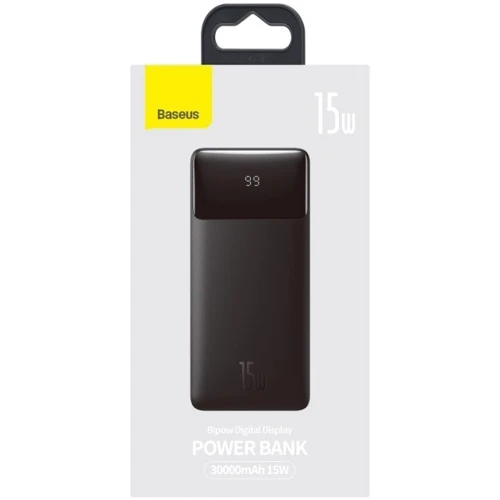 Зовнішній акумулятор Baseus Power Bank 30000mAh Bipow Display 15W Black (PPDML-K01/PPBD050201) фото 13