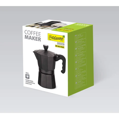 Гейзерная кофеварка Maestro на 3 чашки 150 мл (MR-1666-3-BLACK): Объем, л 0.15