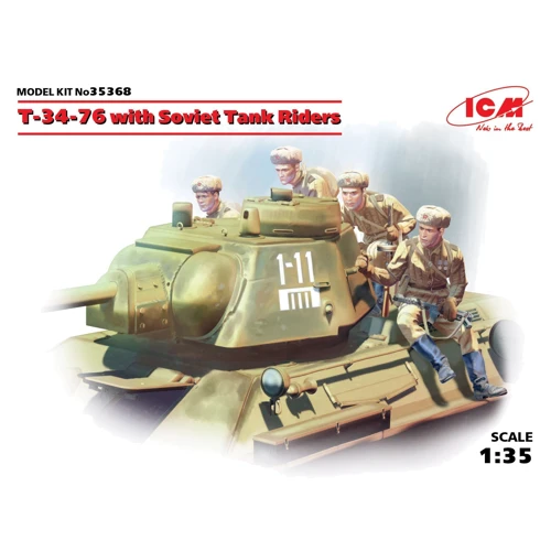 Танк T-34-76 с советским танковым десантом T-34-76 with Soviet tank riders (ICM35368)