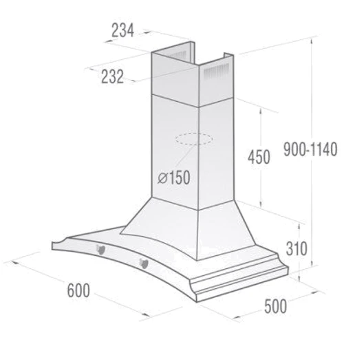 Вытяжка Gorenje DK63MCLB: Тип монтажа Настенный