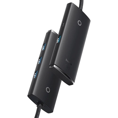 Адаптер Baseus Adapter Lite Series USB to 4хUSB3.0+USB-C Black (WKQX030001): Интерфейс подключения USB 3.0