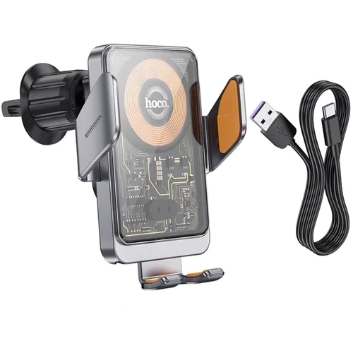 Держатель Hoco Car Holder Air Vent Wireless Charger HW7 15W Metal Gray: Тип автомобильный