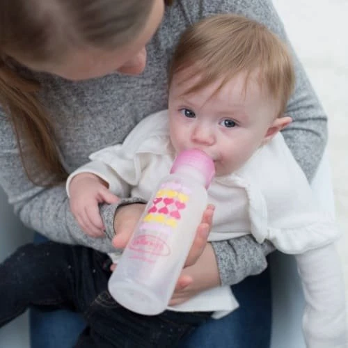 Антиколиковая бутылочка-поильник 2 в 1 Dr. Brown’s Option+ 250 мл Розовые сердца (SB8191-P3)