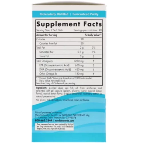 Nordic Naturals Ultimate Omega 1.280 mg Рыбий жир со вкусом лимона 180 капсул: Форма выпуска Капсулы