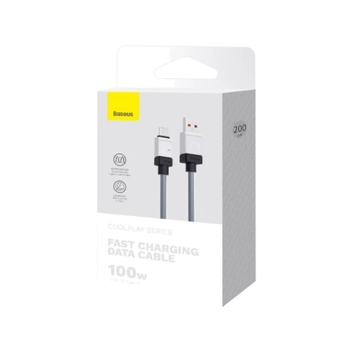 Кабель Baseus USB Cable to USB-C CoolPlay Series 100W 2m Black (CAKW000701) фото 6