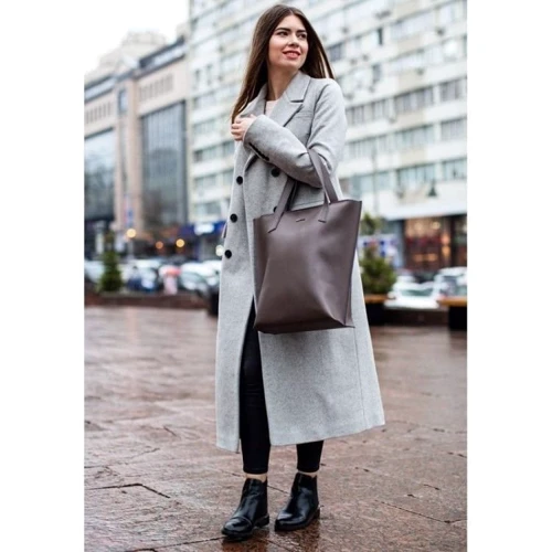 Женская сумка шоппер BlankNote коричневая (BN-BAG-17-beige): Материал Натуральная кожа