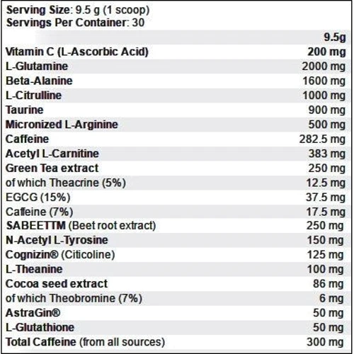 Scitec Nutrition Superhero 285 g /30 servings/ Mango Lime: Тип Комплекс до тренировки