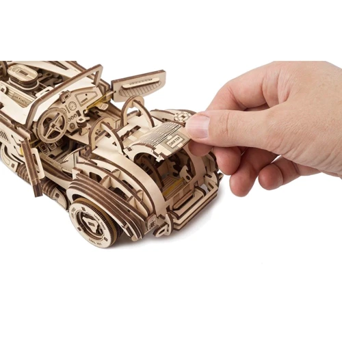 Механічний 3D пазл UGEARS Модель Дріфт Кобра Гоночний автомобіль (70161) фото 14