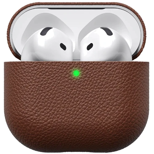 Чохол KeyBudz Artisan Series Leather Natural Brown (AP4_S3_NBN) для Apple AirPods 4 фото 1