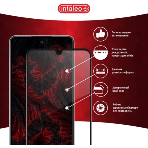 Аксессуар для смартфона Intaleo Tempered Glass Full Glue Black for Samsung A256 Galaxy A25 5G: Материал стекло