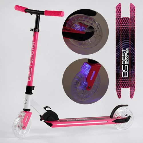 Самокат алюминиевый Best Scooter розовый (J-1599)