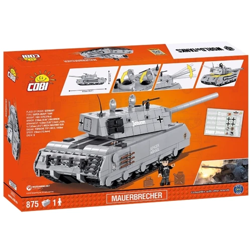 Конструктор COBI World Of Tanks Mauerbrecher, 875 деталей (COBI-3032): Рекомендуемый возраст от 8 лет