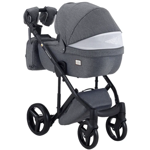 Коляска 2 в 1 Adamex Luciano jeans Q2-CZ серый (черная рама) (624557): Ширина шасси 60 см