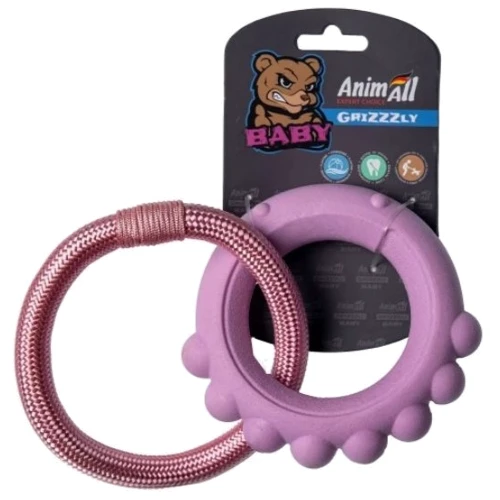 Игрушка AnimAll GrizZzly Baby осьминог с канатом 13.5х12.8х2.6 см PS1066 розовая лаванда (Х/48/Х)