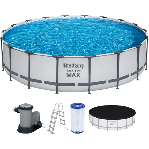 Бассейн Bestway каркасный круглый 549-122 см (56462) (фильтр-насос, лестница, тент, коробка) фото 1