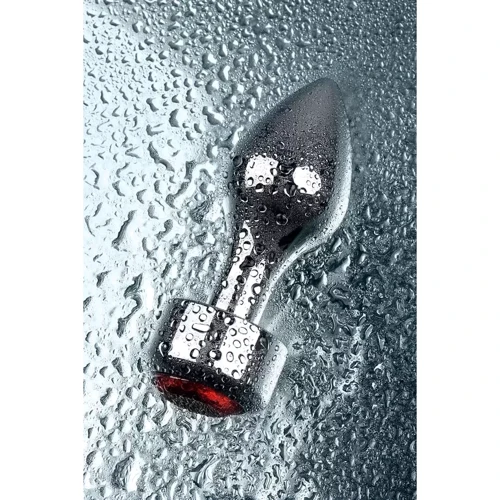 Анальная пробка с кристаллом Metal By Toyfa Silver anal plug