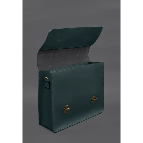 Сумка-сэтчел BlankNote Porte зеленая (BN-BAG-58-malachite): Тип ручки Со съемным ремнем, Плечевой ремень, Короткая ручка