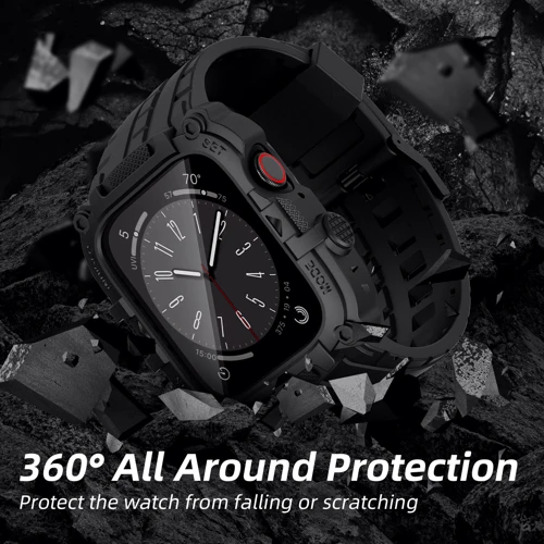 Аксессуар для Watch TPU Strap with Case Black (FLS181119) for Apple Watch 44/45/49mm Ultra фото 4