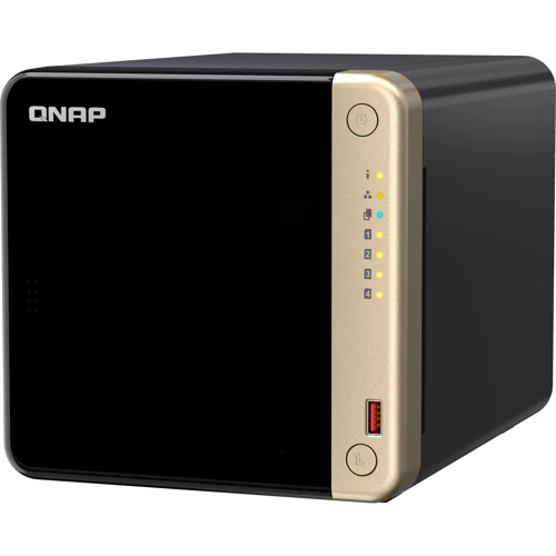 Сетевой накопитель (NAS) Qnap TS-464-8G: Слоты для дисков 4x2,5" или 3,5" HDD/SSD с интерфейсом SATA, 2xM.2 2280 PCIe Gen 3 x1