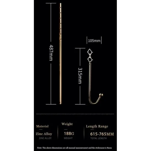 Анальний гак LOCKINK Golden Adjustable Anal Hook Set