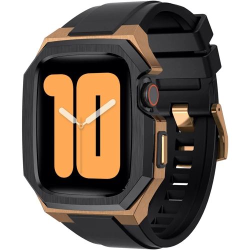 Аксессуар для Watch Fluororuuber with Stainless Stell Case Black/Gold (FLS181117) for Apple Watch 44/45/49mm Ultra: Совместимость Apple Watch 49mm, Apple Watch 45mm, Apple Watch 44mm