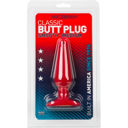 Анальная пробка Classic Butt Plug Smooth Medium, 12x3.5 см