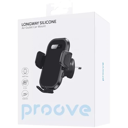 Держатель Proove Car Holder Air Vent Longway Silicone Black фото 5