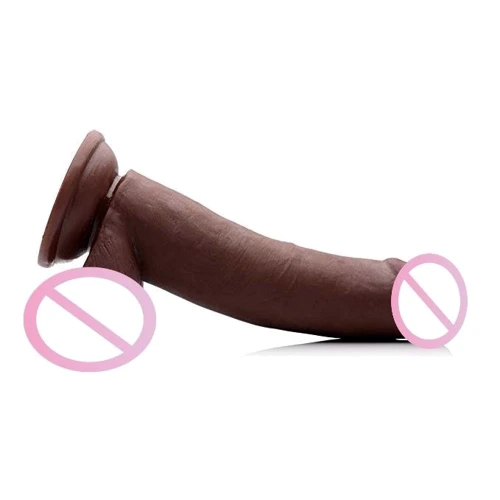 8 Inch Ultra Real Dual Layer Suction Cup Dildo - Medium Skin Tone - фаллоимитатор 18x5 см, коричневый