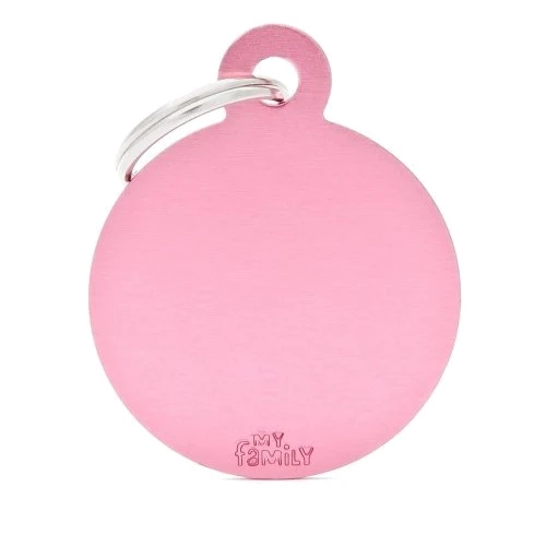 Адресник My Family Basic Aluminum Кружок большой розовый (8055960251742)