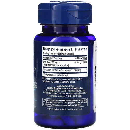 Life Extension Gastro-Ease Восстановление микрофлоры желудка 60 вегетарианских капсул