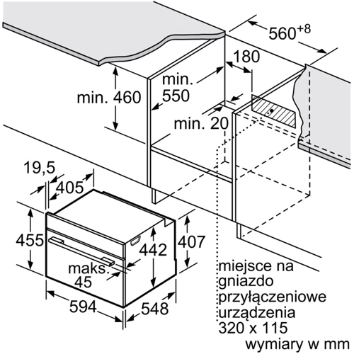 Духовой шкаф электрический Siemens CD634GBS1: Объем, л 38 л